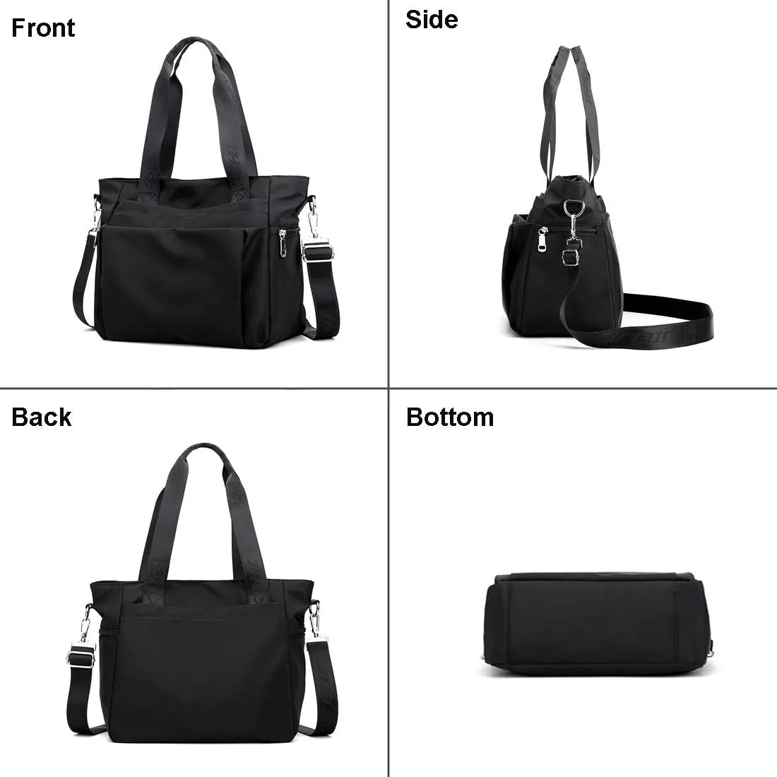 Women Nylon Tote Bag Water resistant Multi-function Shoulder Handbag Light Travel Messenger Bags