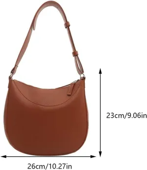 Women Vintage Shoulder Bag Solid Color Versatile Satchel Bag Large Capacity Fashion Tote Handbag Female Daily Dating