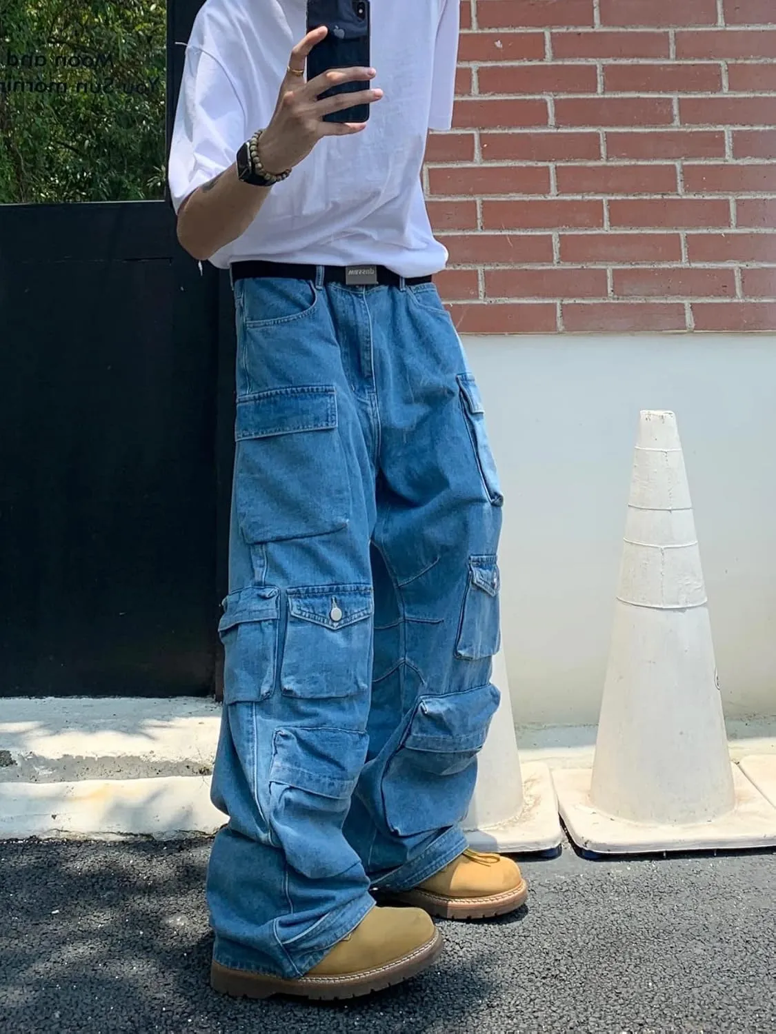 Women's Baggy Cargo Pants Y2K Clothing Multi-Pocket Relaxed Fit Jeans Fairy Grunge Clothes Alt Emo Streetwear