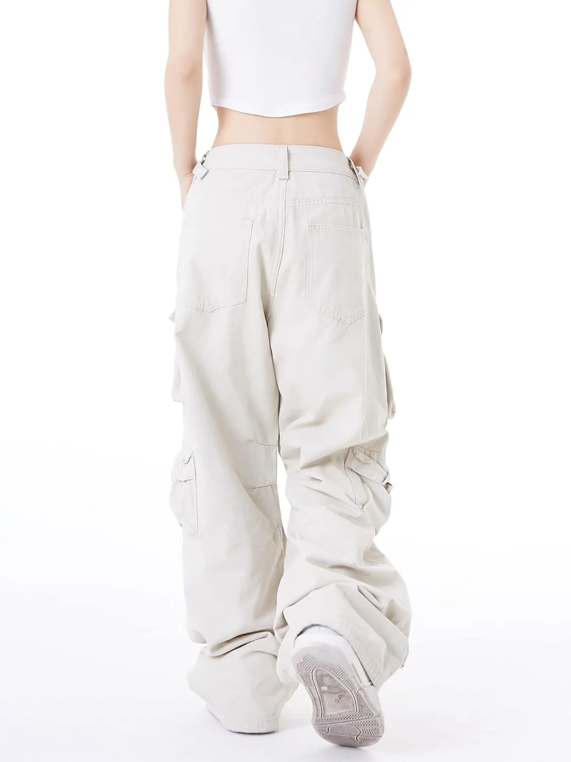 Women's Baggy Cargo Pants Y2K Clothing Multi-Pocket Relaxed Fit Jeans Fairy Grunge Clothes Alt Emo Streetwear