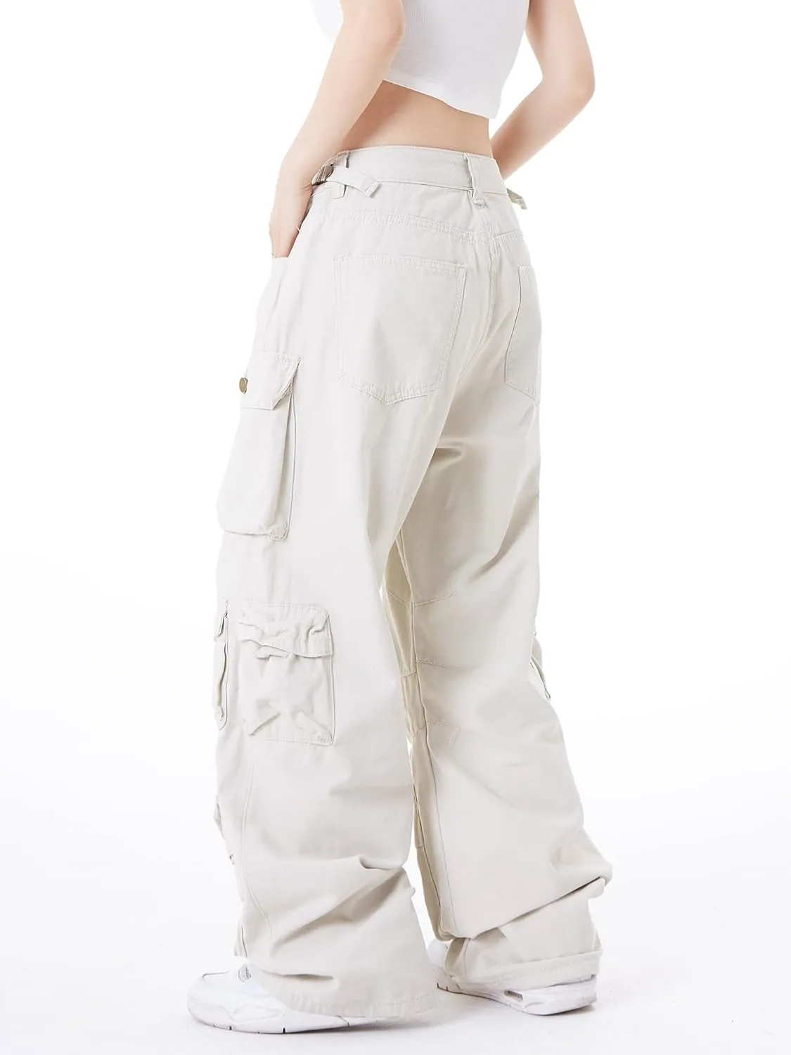 Women's Baggy Cargo Pants Y2K Clothing Multi-Pocket Relaxed Fit Jeans Fairy Grunge Clothes Alt Emo Streetwear