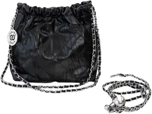 Women's Cowhide Chain Silver Ball Cloud Trash Bag Hangbag Shoulder Crossbody Totes Bucket Bag Versatile Hobo Chis Stylish