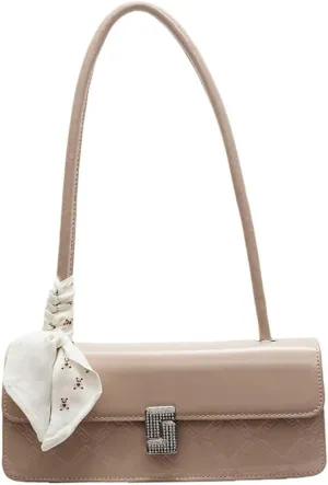 Women's Fashionable Handbag with Ribbon Decoration: Versatile Shoulder and Underarm Carry