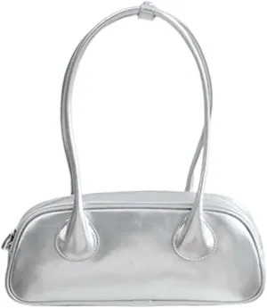 Women's Leather Cowhide Shoulder Crossbody Armpit Bag Vintage Bowling Bag Large Capacity Handbag Hobo Versatile Stylish
