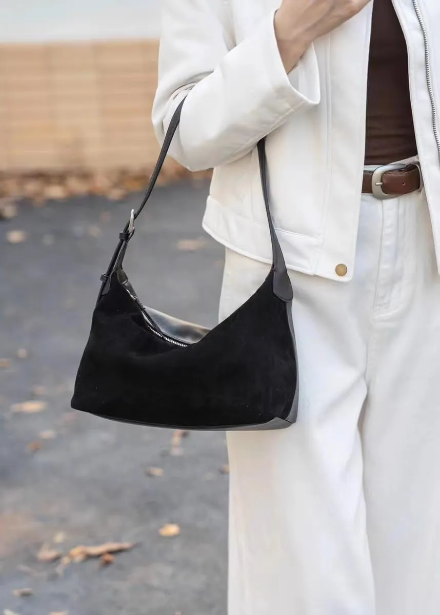 Women's Leather Cowhide Shoulder Crossbody Underarm Bag Hobo Dumpling Pillow Bag Handbag Large Capacity Versatile Casual
