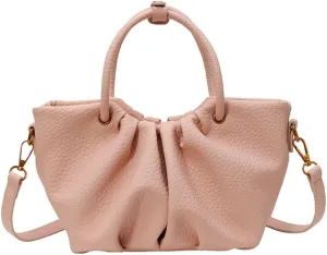Women's Pleated Handheld PU Leather Bag - Casual & Versatile Tote Shoulder Bag