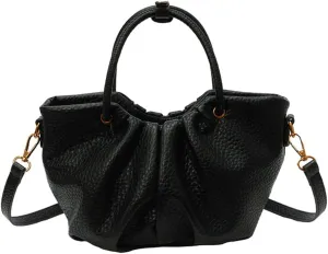 Women's Pleated Handheld PU Leather Bag - Casual & Versatile Tote Shoulder Bag