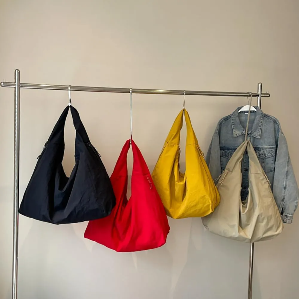 Women's Solid Color Draped Tote Bag, Large Capacity Minimalist Versatile Shoulder Bag, Hobo Bags for Women