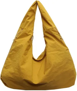 Women's Solid Color Draped Tote Bag, Large Capacity Minimalist Versatile Shoulder Bag, Hobo Bags for Women