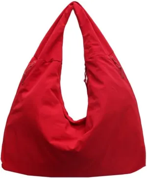 Women's Solid Color Draped Tote Bag, Large Capacity Minimalist Versatile Shoulder Bag, Hobo Bags for Women