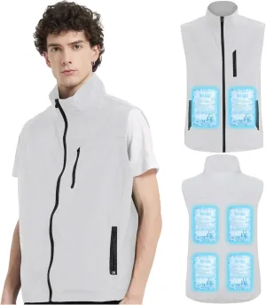 Work Cooling Vest for Men and Women, with 24 Ice Bags Cool Lightweight Fishing Vest, 6 Cooling Zones