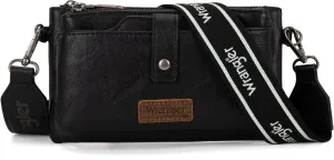 Wrangler Distressed Crossbody Purses for Women Multi-function Card Holder Wallet Small Purse with Double Zipper