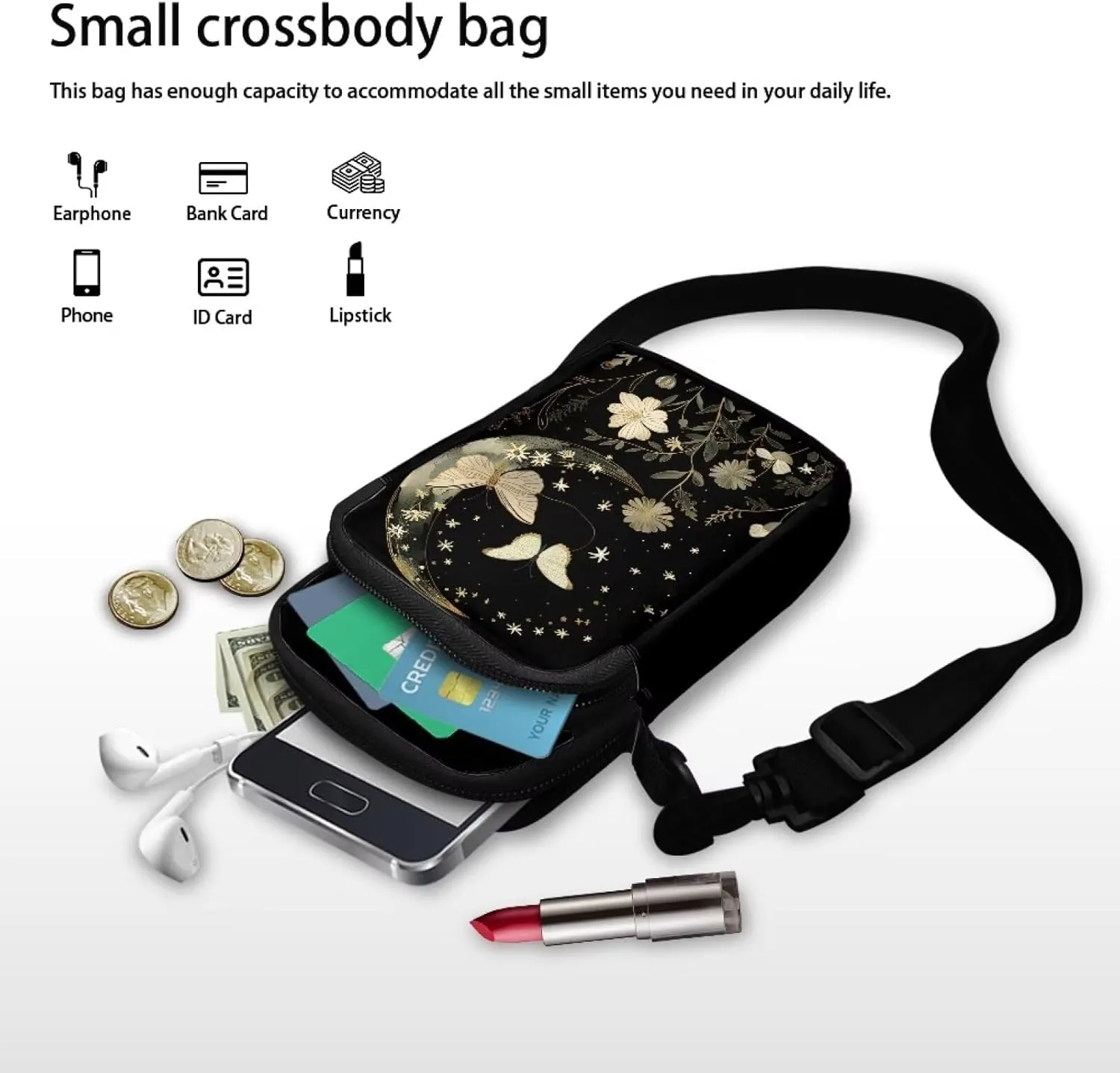 YEXIATODO Crossbody Bags for Women Small Sling Bag Purses Coin Purse Backpack Handbag Fanny Pack Wallet Bag