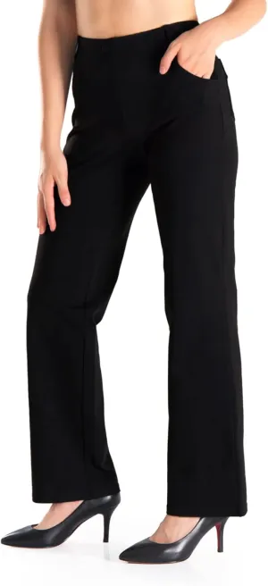 Yogipace,Belt Loops,Women's Petite/Regular/Tall High Waisted Stretchy Straight Leg Relaxed Fit Yoga Dress Pants for Work